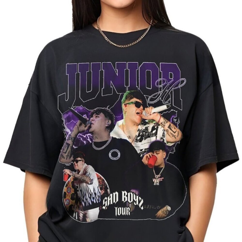 Junior H Graphic Tee Vintage Music Fan Gift Casual Streetwear Homage T-Shirt 159